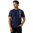 Ariat Mens Vertical Logo Short Sleeve T Shirt (Navy) additional 1