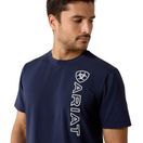 Ariat Mens Vertical Logo Short Sleeve T Shirt (Navy) additional 4