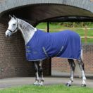 Weatherbeeta Cotton Show Sheet With Surcingles II - Standard Neck (Dark Blue/Grey/White) additional 2