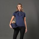 Weatherbeeta Ladies Victoria Premium Short Sleeve Top (Navy) additional 4