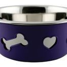 Weatherbeeta Non-Slip Stainless Steel Silicone Bone Pet Bowl (Dark Purple) additional 1