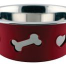 Weatherbeeta Non-Slip Stainless Steel Silicone Bone Pet Bowl (Raspberry) additional 1