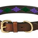 Weatherbeeta Polo Leather Dog Collar (Beaufort Brown/Purple/Teal) additional 1