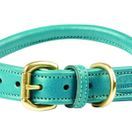 Weatherbeeta Rolled Leather Dog Collar (Teal) additional 1