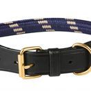 Weatherbeeta Rope Leather Dog Collar (Navy/Brown) additional 1