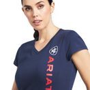 Ariat Women's Vertical Logo Short Sleeve T-Shirt (Navy) additional 4