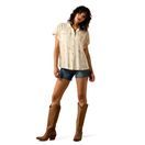 Ariat Womens Badlands Short Sleeve Shirt (Turtledove Ranchscape) additional 3