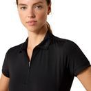 Ariat Womens Bandera 1/4 Zip Short Sleeve Polo (Black) additional 4