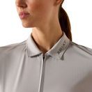 Ariat Womens Bandera 1/4 Zip Short Sleeve Polo (Show Grey) additional 4