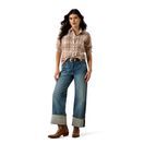 Ariat Womens Billie Jean Long Sleeve Shirt (White Pepper Coral Plaid) additional 3