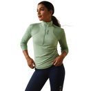 Ariat Womens Breathe 1/4 Zip Baselayer (Basil) additional 1