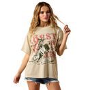 Ariat Womens Bull Rider Arched Short Sleeve T Shirt (French Oak) additional 1