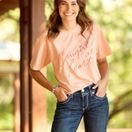 Ariat Womens Cowgirl At Heart Short Sleeve T Shirt (Tropical Peach) additional 5