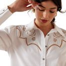 Ariat Womens Lattice Long Sleeve Shirt (White) additional 5