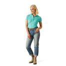 Ariat Womens Prix 3.0 Short Sleeve Polo (Pool Blue) additional 4