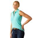 Ariat Womens Prix 3.0 Sleeveless Polo (Pool Blue) additional 1