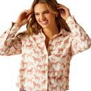Ariat Womens Rudford Shirt (Blushing Horse) additional 3