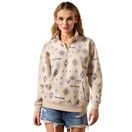 Ariat Womens Sapphire 1/2 Zip Sweatshirt (Oatmeal Heather) additional 1