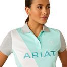 Ariat Womens Taryn Short Sleeve Polo (Beach Glass) additional 3