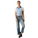 Ariat Womens Taryn Short Sleeve Polo (St. Tropez/White) additional 3