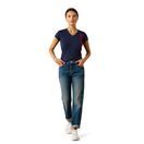 Ariat Womens Vertical Logo Short Sleeve T Shirt (Team Navy/Red) additional 3