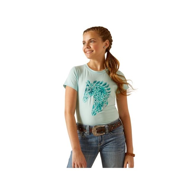 Ariat Youth Floral Mosaic Short Sleeve T-Shirt (Plume)