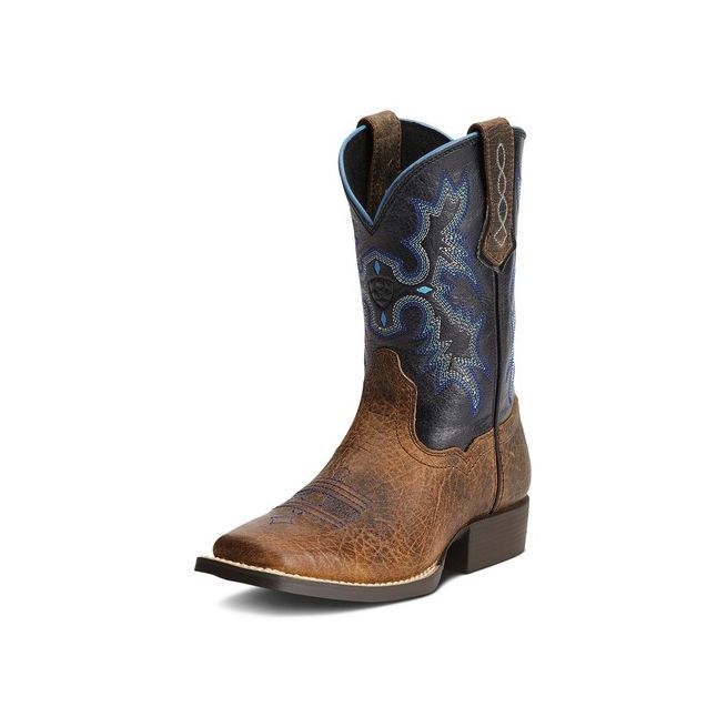 Ariat Youth Tombstone Square Toe Western (Earth/Black)