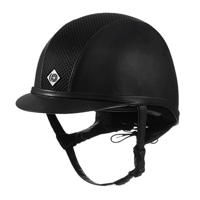 Charles Owen AYR8 Plus Leather Look Helmet (Black)