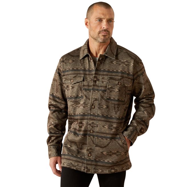 *OUTLET* Ariat Men's Caldwell Printed Shirt Jacket (Beige)