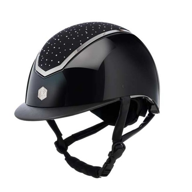 EQx Kylo Riding Helmet Standard Peak (Black Gloss Crystal/Chrome)