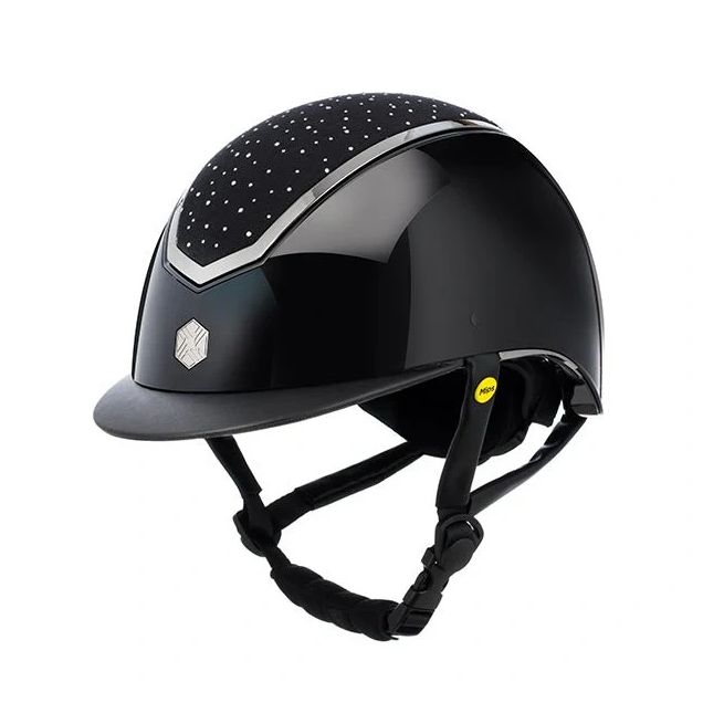 EQx Kylo Riding Helmet Standard Peak (Black Gloss Crystal/Chrome) MIPS