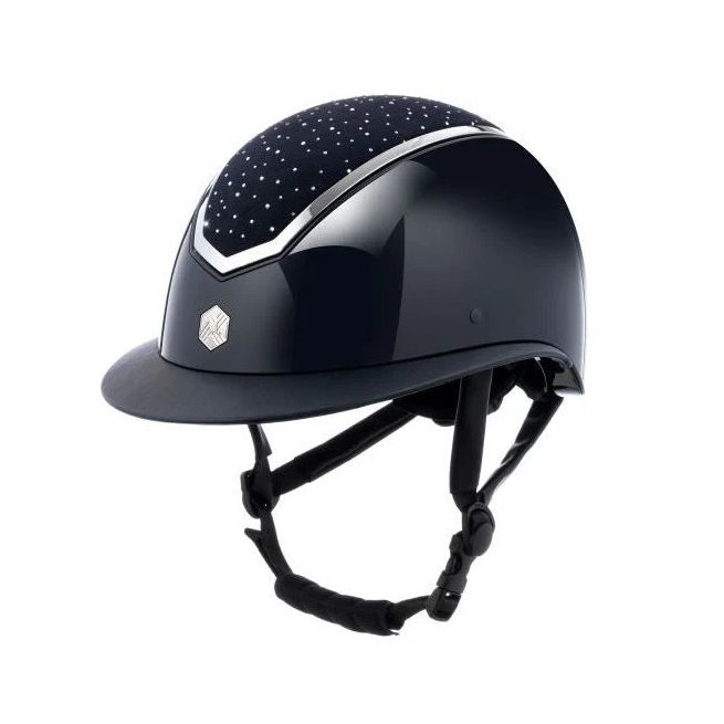 EQx Kylo Riding Helmet Wide Peak (Navy Gloss Crystal/Silver)