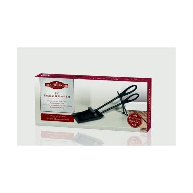 Fireside Dustpan and Brush Set (Black 15")