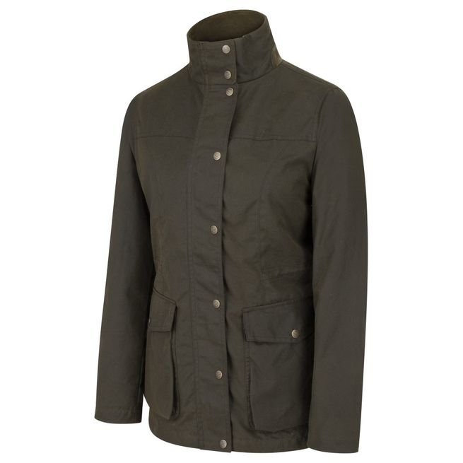 Hoggs of Fife Ladies Caledonia Wax Jacket (Antique Olive)