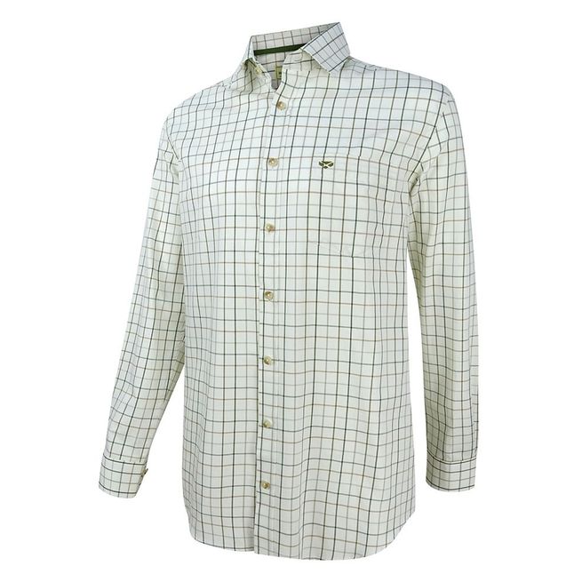 Hoggs of Fife Men's Balmoral Luxury Tattersall Shirt (Green/Brown)