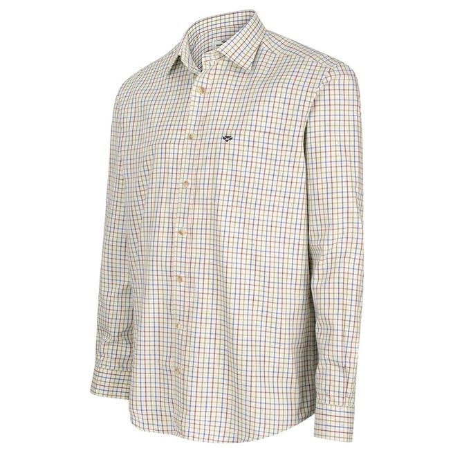 Hoggs of Fife Men's Inverness Cotton Tattersall Shirt (Wine/Blue/Green)