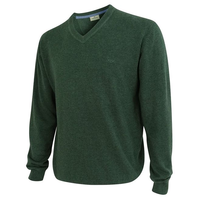 Hoggs of Fife Men's Stirling Cotton Pullover (Olive)