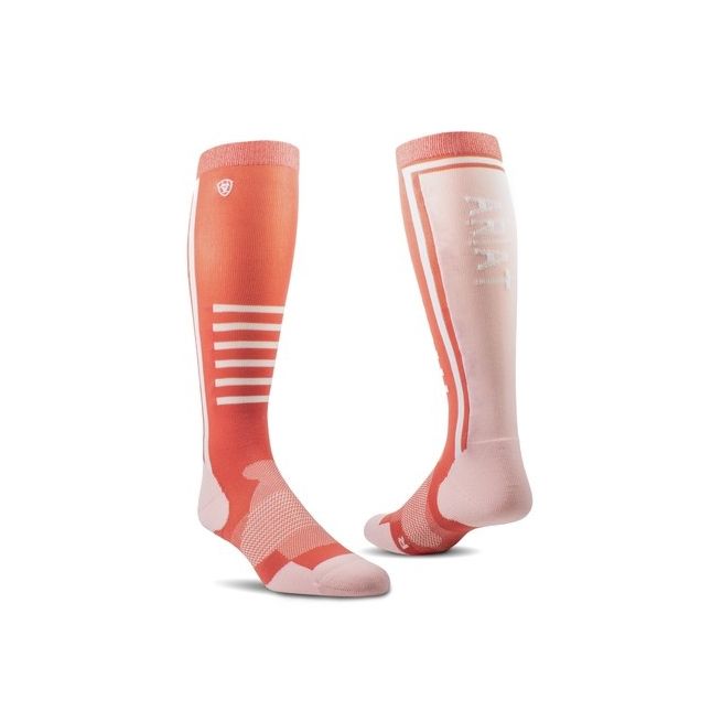 Ariat Ariattek Slimline Performance Socks (Faded Rose/Blush)