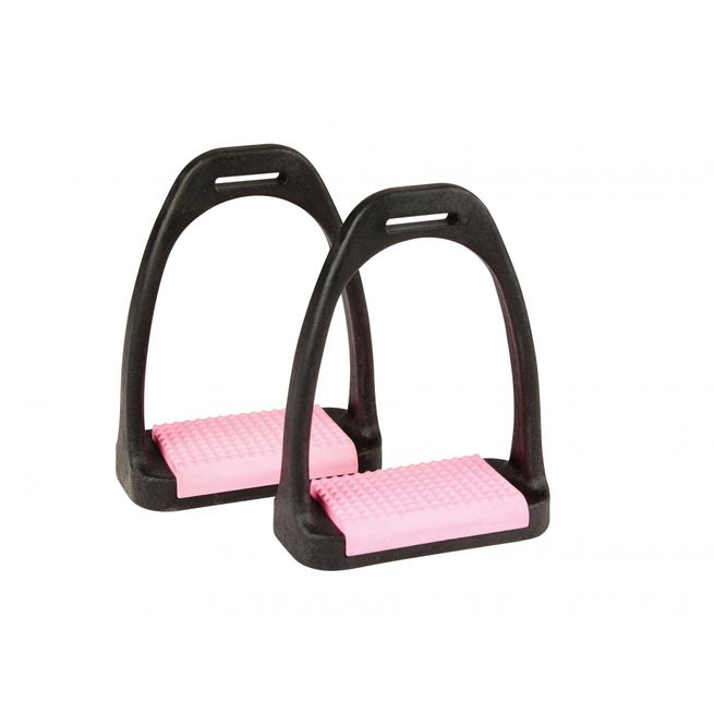 Korsteel Polymer Stirrup Irons With Coloured Treads (Pink)