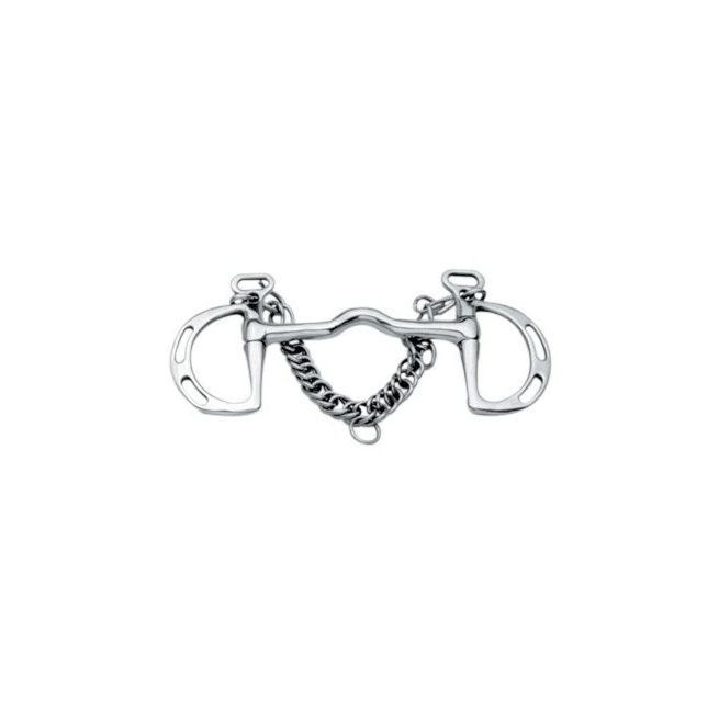 Korsteel Stainless Steel Cambridge Mouth Slotted Ring Kimblewick Bit