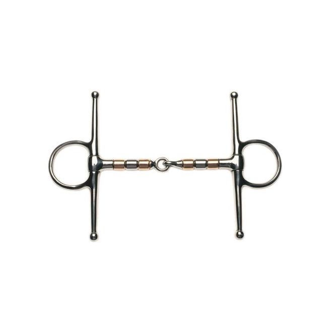 Korsteel Stainless Steel Copper &amp; Steel Rollers Full Cheek Snaffle Bit