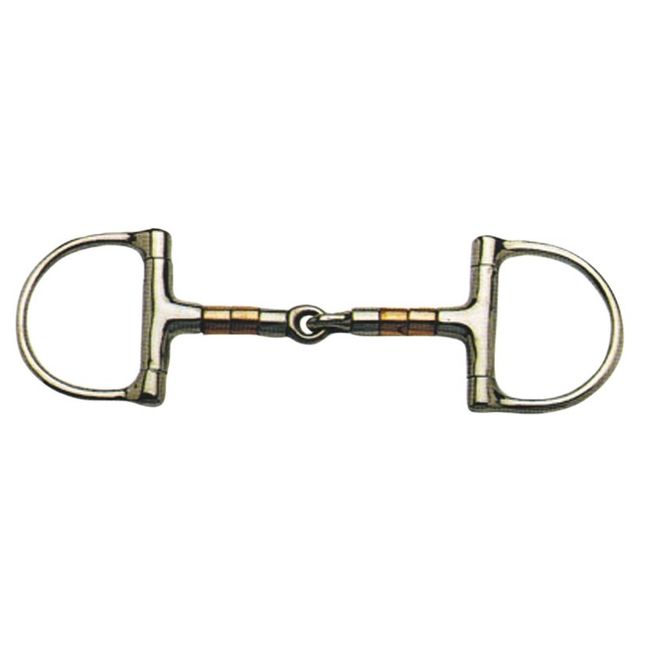 Korsteel Stainless Steel Copper &amp; Steel Rollers Jointed Dee Ring Snaffle Bit