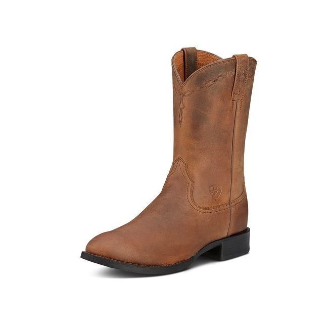Ariat Men's Heritage Roper Western Boot (Distressed Brown)