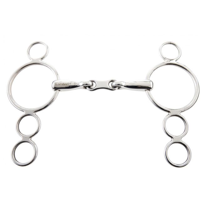 Korsteel Stainless Steel French Link 3 Ring Gag Bit