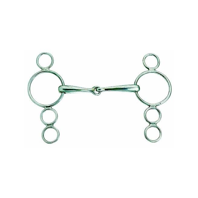 Korsteel Stainless Steel Jointed 3 Ring Dutch Gag Bit
