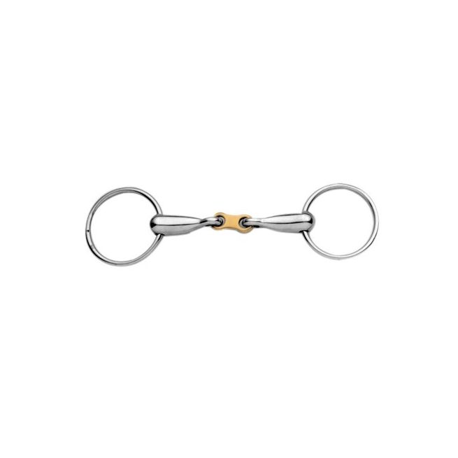 Korsteel Stainless Steel With Copper French Link Loose Ring Snaffle Bit