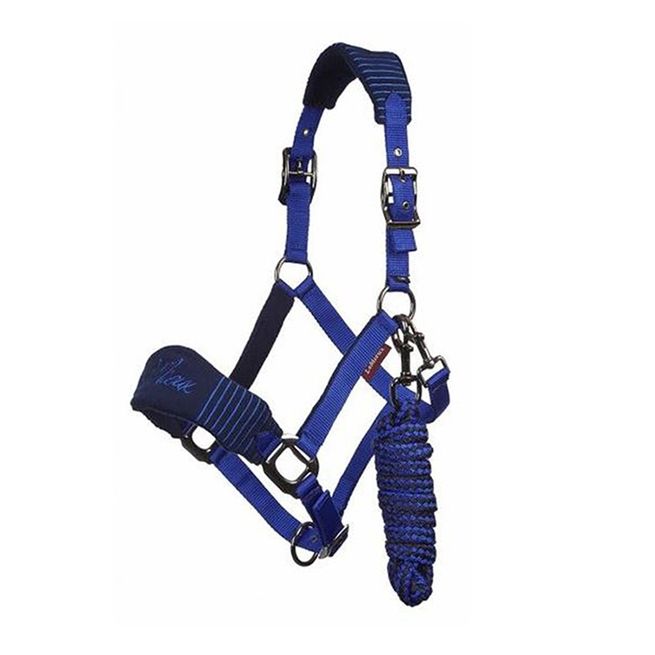 LeMieux Vogue Fleece Headcollar &amp; Leadrope (Navy/Royal Blue)