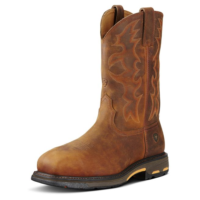 Ariat Men's WorkHog Wide Square Toe Steel Toe Work Boot (Toast)