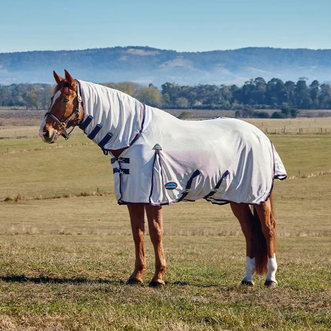 Weatherbeeta ComFiTec Airflow Fly Sheet Combo Neck (Grey/Navy/Burgundy)