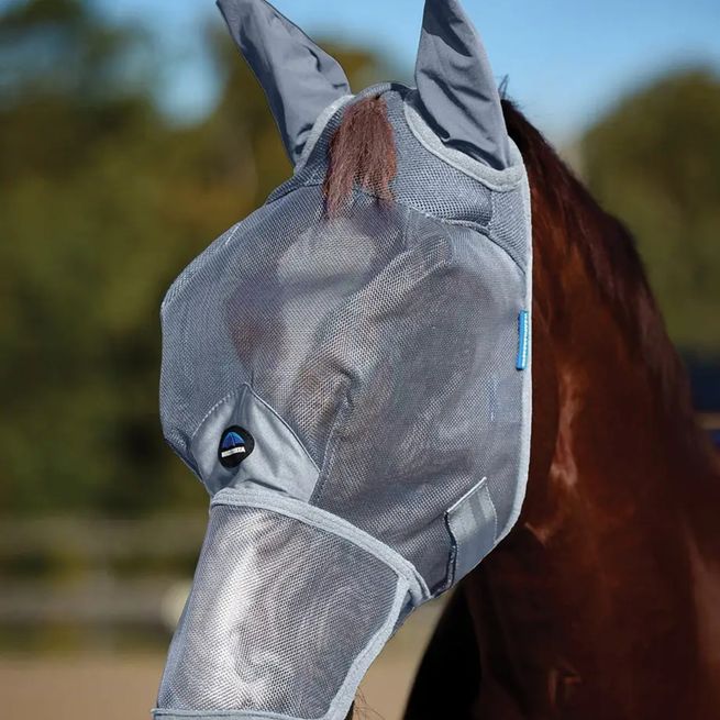 Weatherbeeta ComFiTec Durable Mesh Fly Mask With Ears &amp; Nose (Grey)